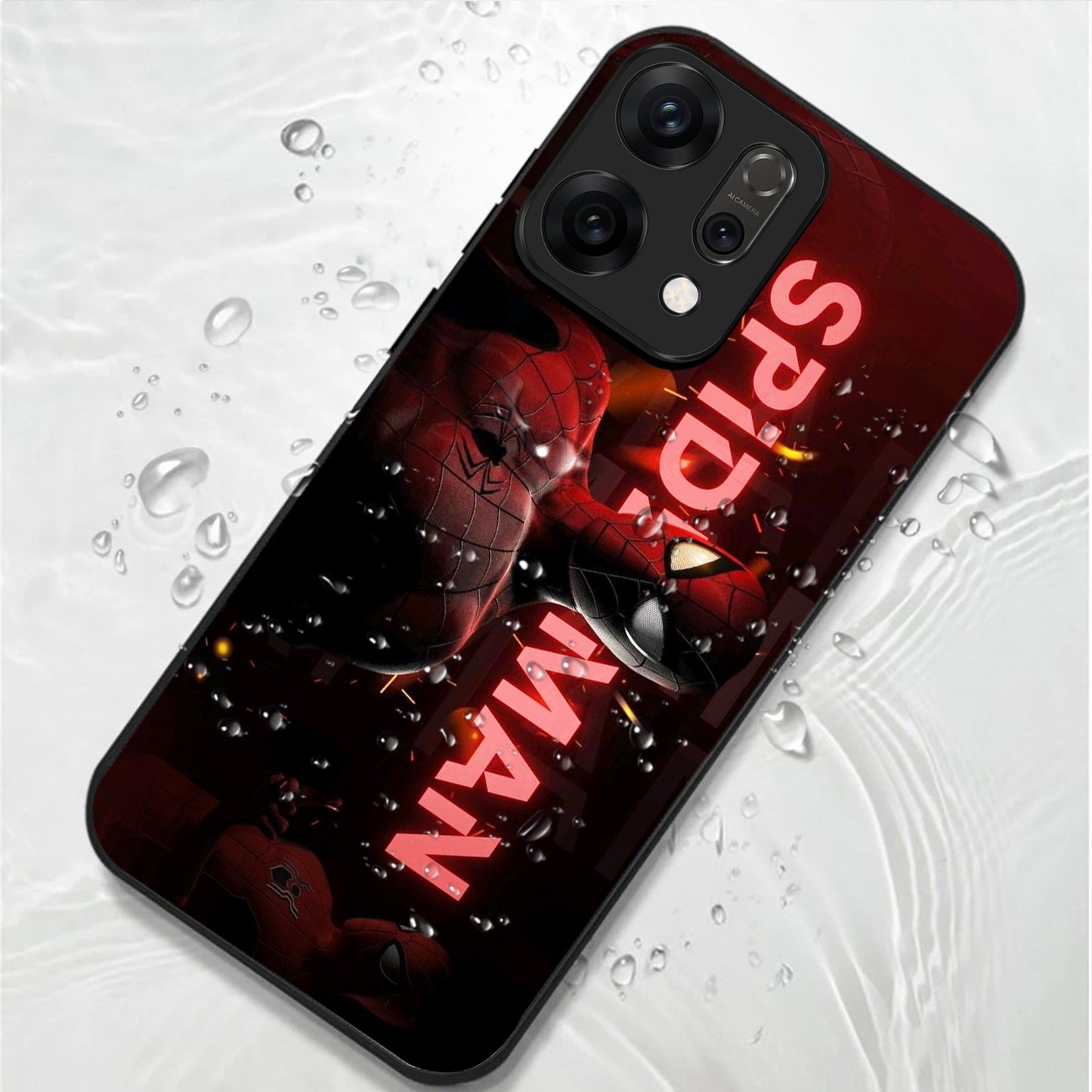 Oppo Reno 14 5G Premium Acrylic Shockproof Glass Back Case (Red-Spiderman)