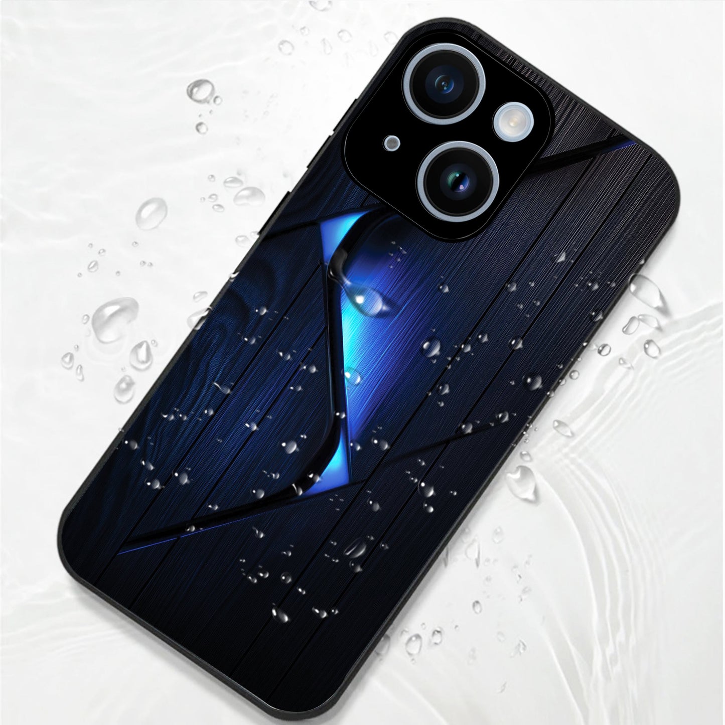 iPhone 14 Premium Acrylic Shockproof Glass Back Case (Blue Gradient)