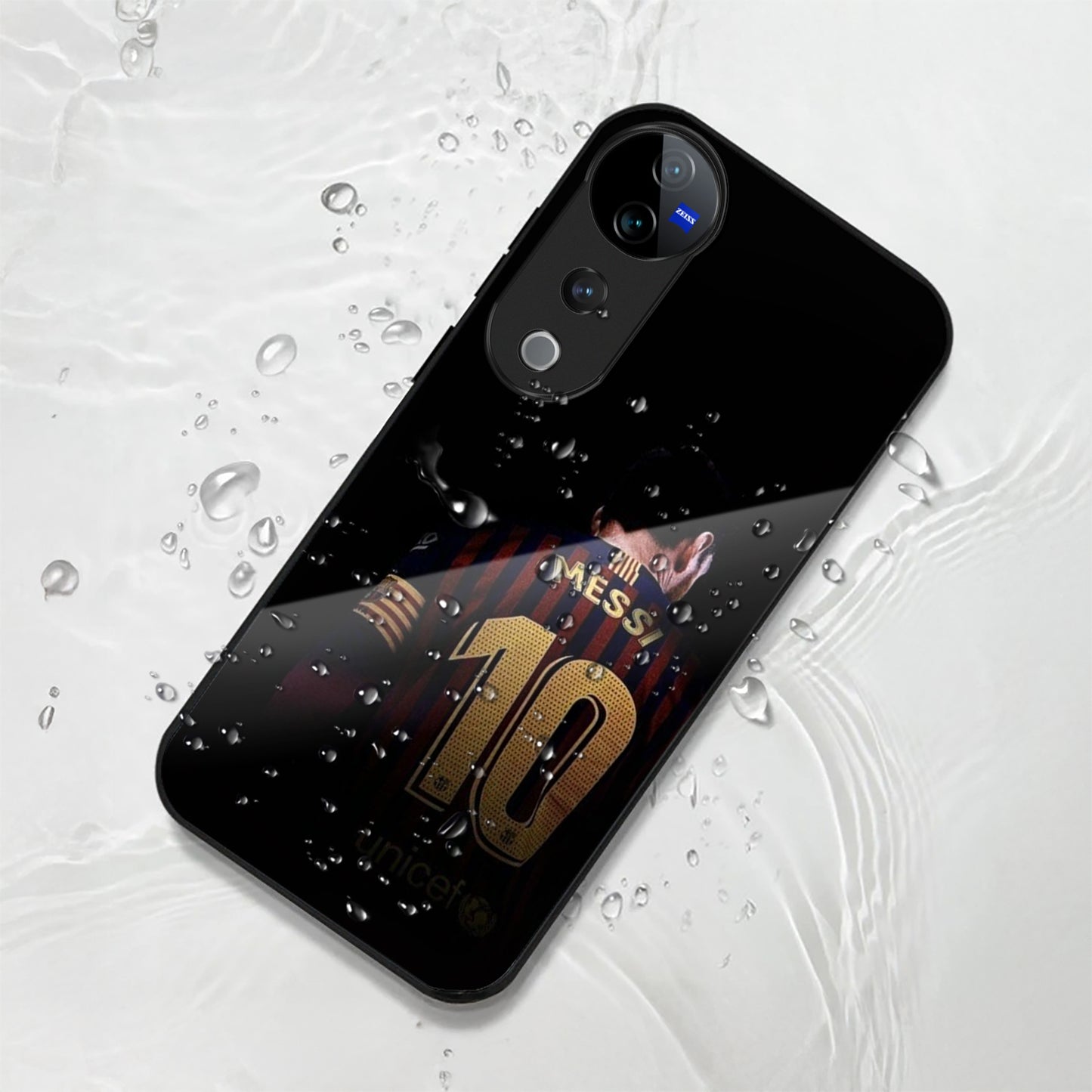 Vivo V40 Pro 5G Premium Acrylic Shockproof Glass Back Case (Messi)