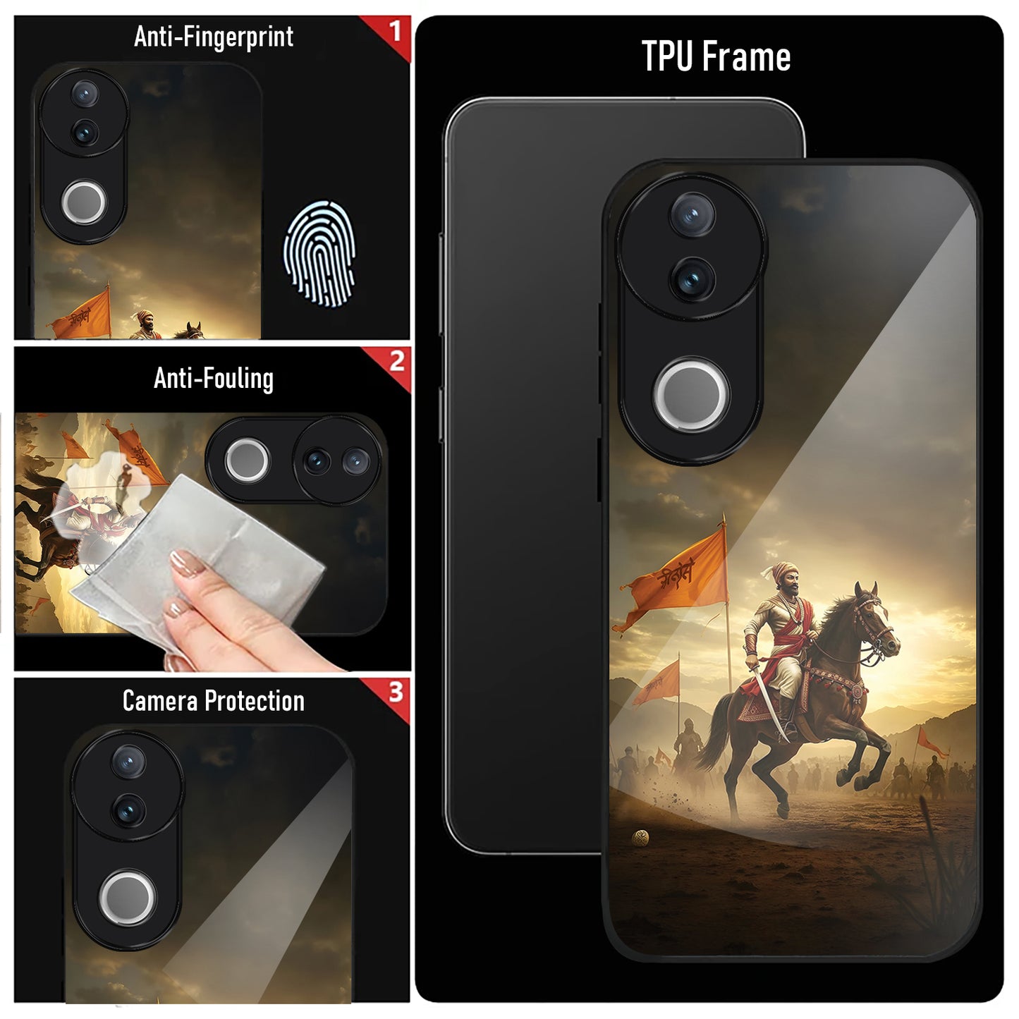 Vivo V50 5G Premium Acrylic Shockproof Glass Back Case ( Battle Glory )