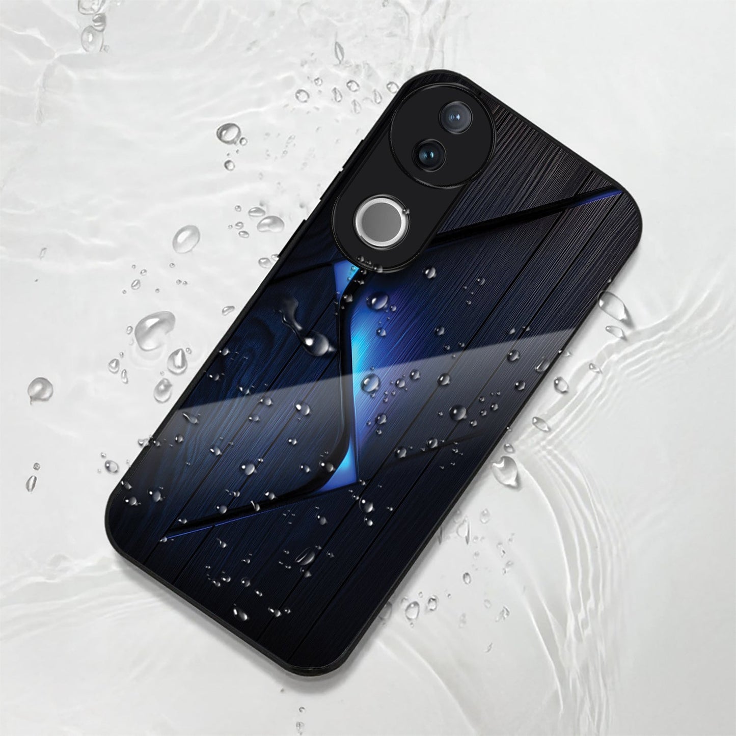 Vivo V50 5G Premium Acrylic Shockproof Glass Back Case ( Blue Gradient )