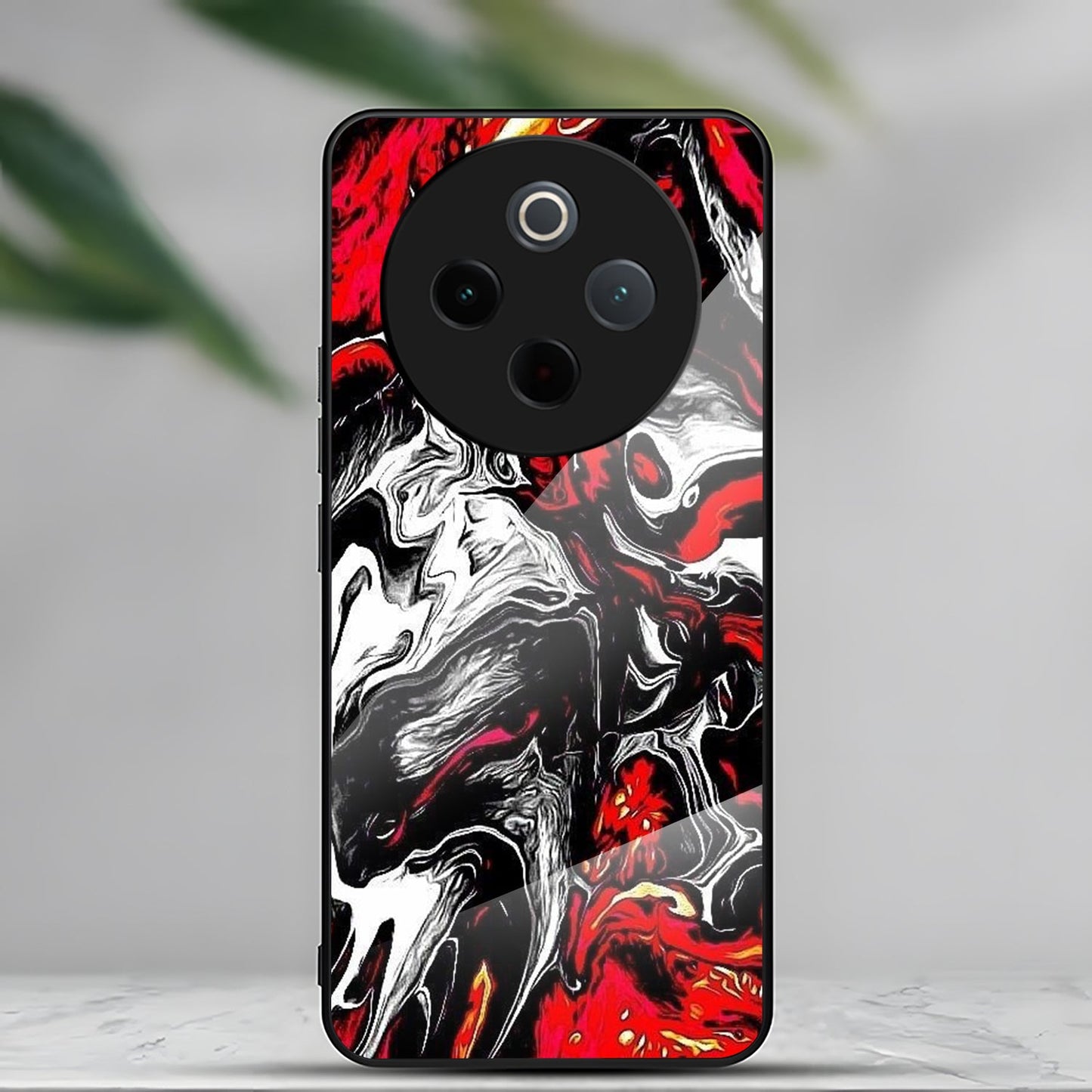 Vivo T4 5G Premium Acrylic Shockproof Glass Back Case (Liquid Fire)