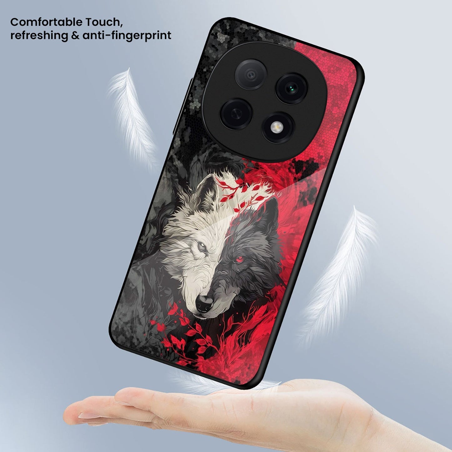 OPPO F29 Pro 5G Premium Acrylic Shockproof Glass Back Case (Shadow & Flame)