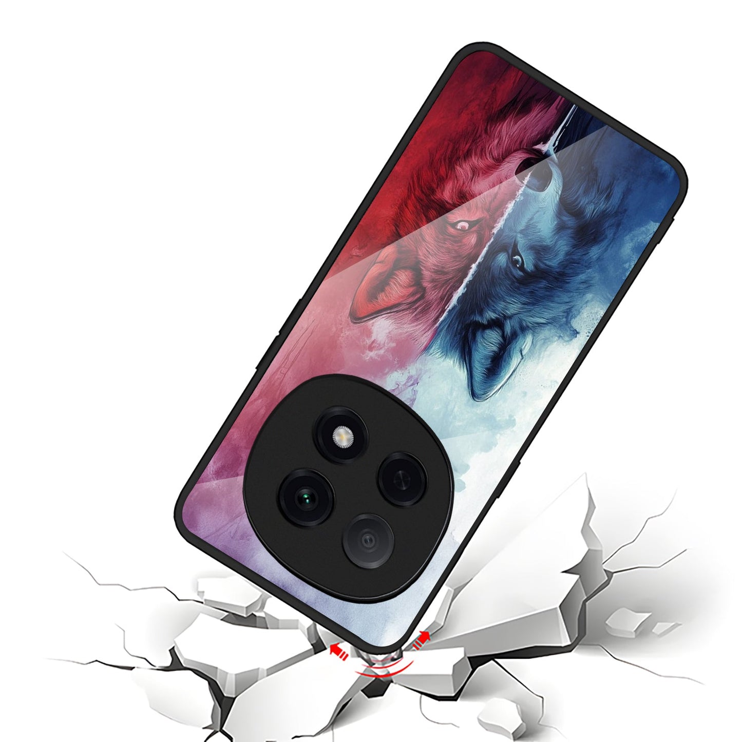 OPPO F29 Pro 5G Premium Acrylic Shockproof Glass Back Case (Ice & Fire)
