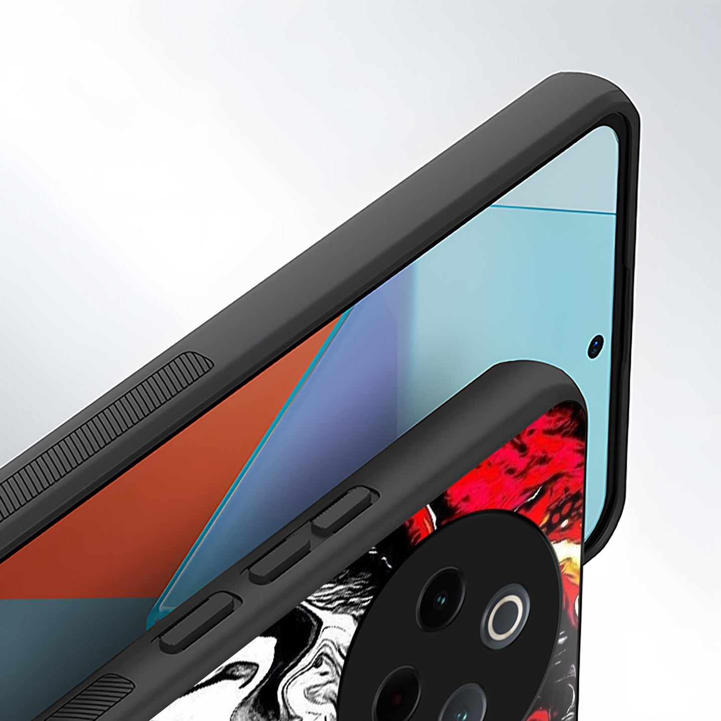 Vivo T4 5G Premium Acrylic Shockproof Glass Back Case (Liquid Fire)