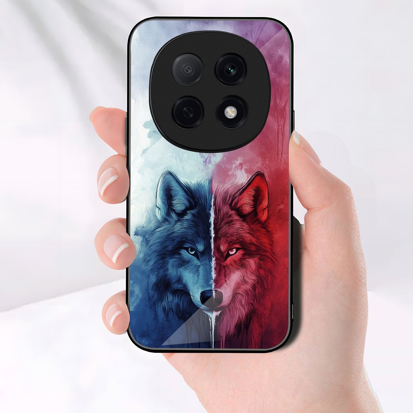 OPPO F29 Pro 5G Premium Acrylic Shockproof Glass Back Case (Ice & Fire)