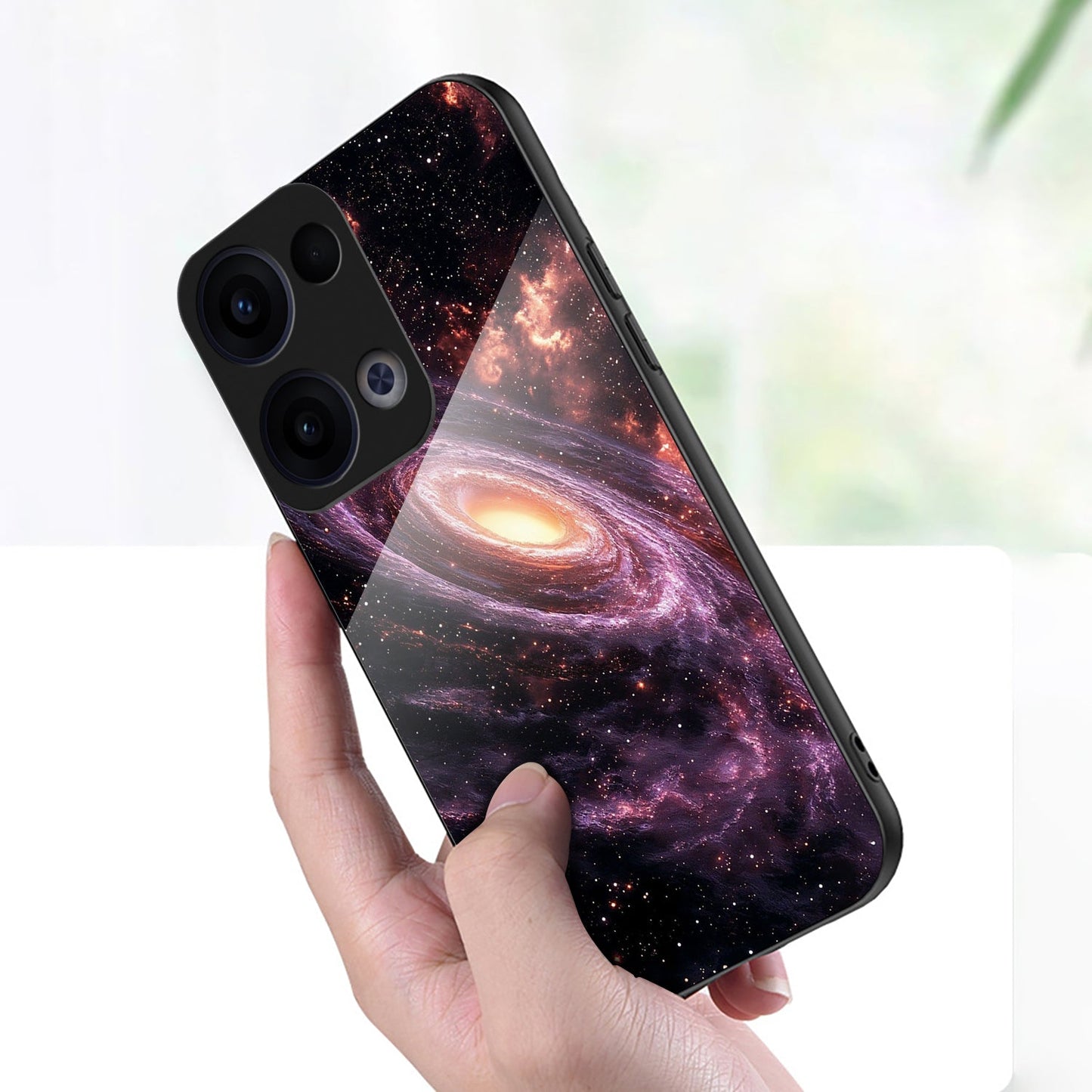 Oppo Reno 13 5G Premium Acrylic Shockproof Glass Back Case (Orbit Shield)