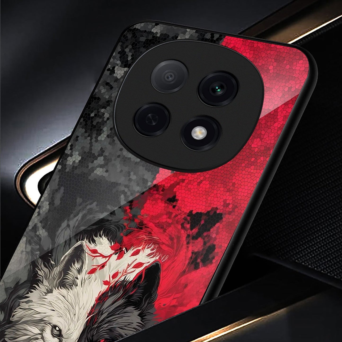 OPPO F29 Pro 5G Premium Acrylic Shockproof Glass Back Case (Shadow & Flame)