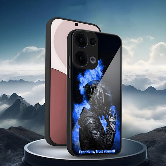 Oppo Reno 13 5G Premium Acrylic Shockproof Glass Back Case (Blue Phantom)