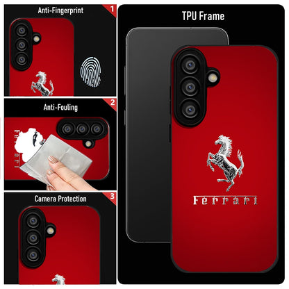 Samsung Galaxy A56 Premium Acrylic Shockproof Glass Back Case (Ferrari Passion)