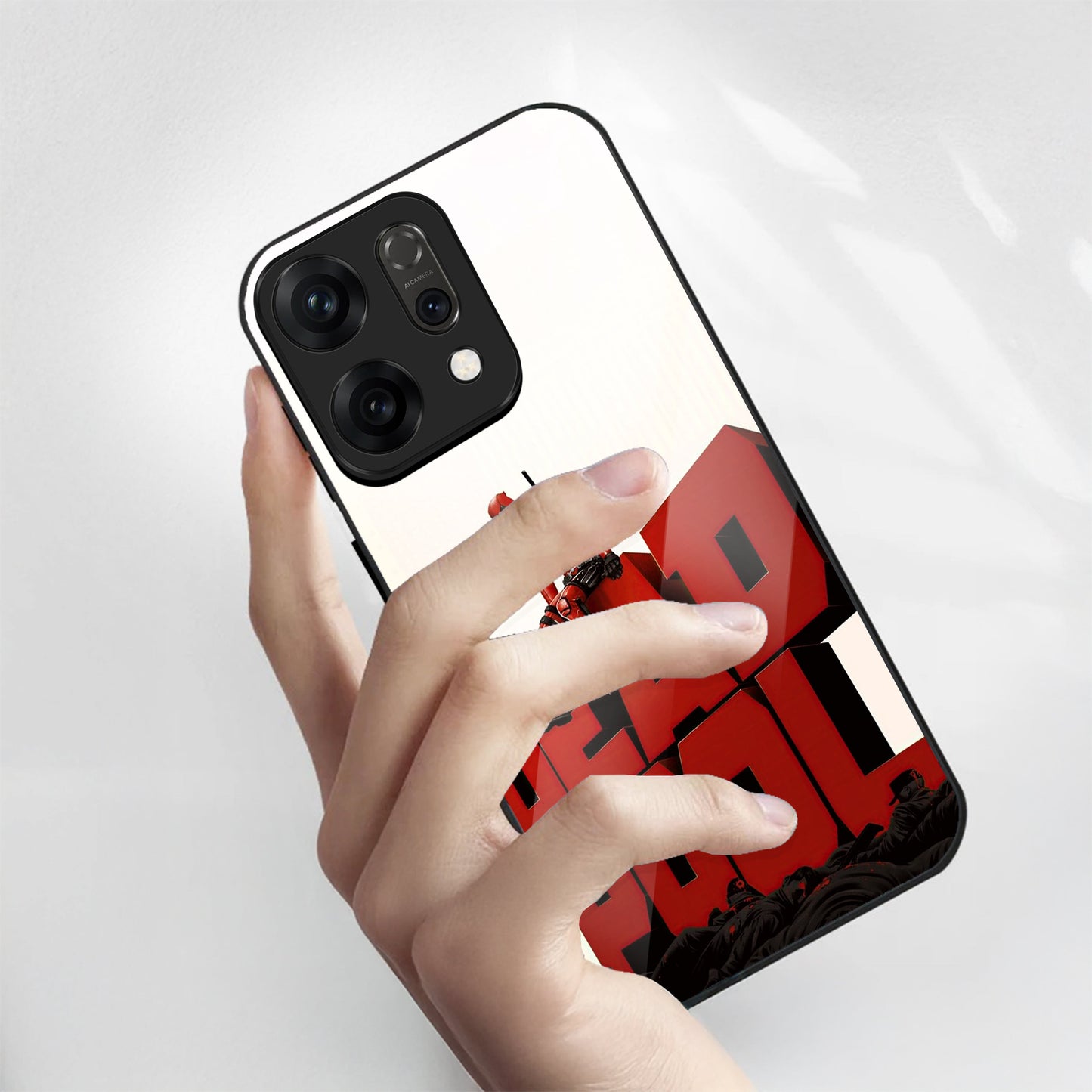 Oppo Reno 14 5G Premium Acrylic Shockproof Glass Back Case (Deadpool Case)