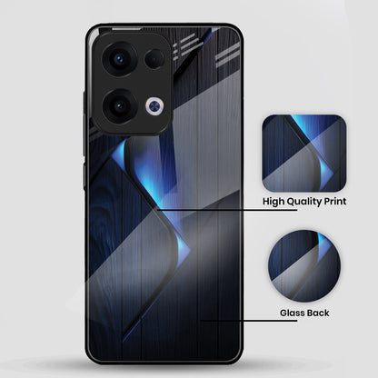 Oppo Reno 13 5G Premium Acrylic Shockproof Glass Back Case ( Blue Gradient )