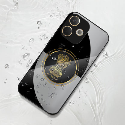 Oppo A5 Pro 5G Premium Acrylic Shockproof Glass Back Case ( Satyamev Noir )