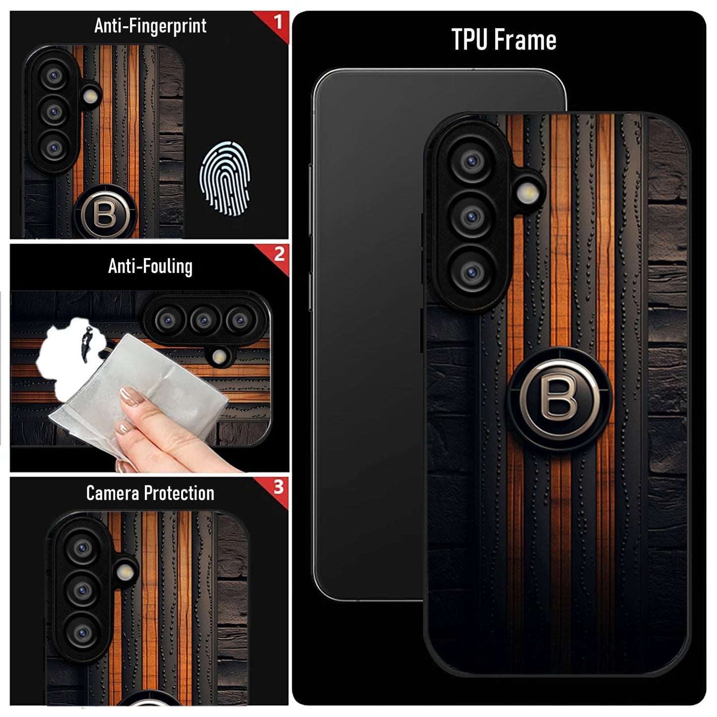 Samsung Galaxy A56 Premium Acrylic Shockproof Glass Back Case (BlackEdition)
