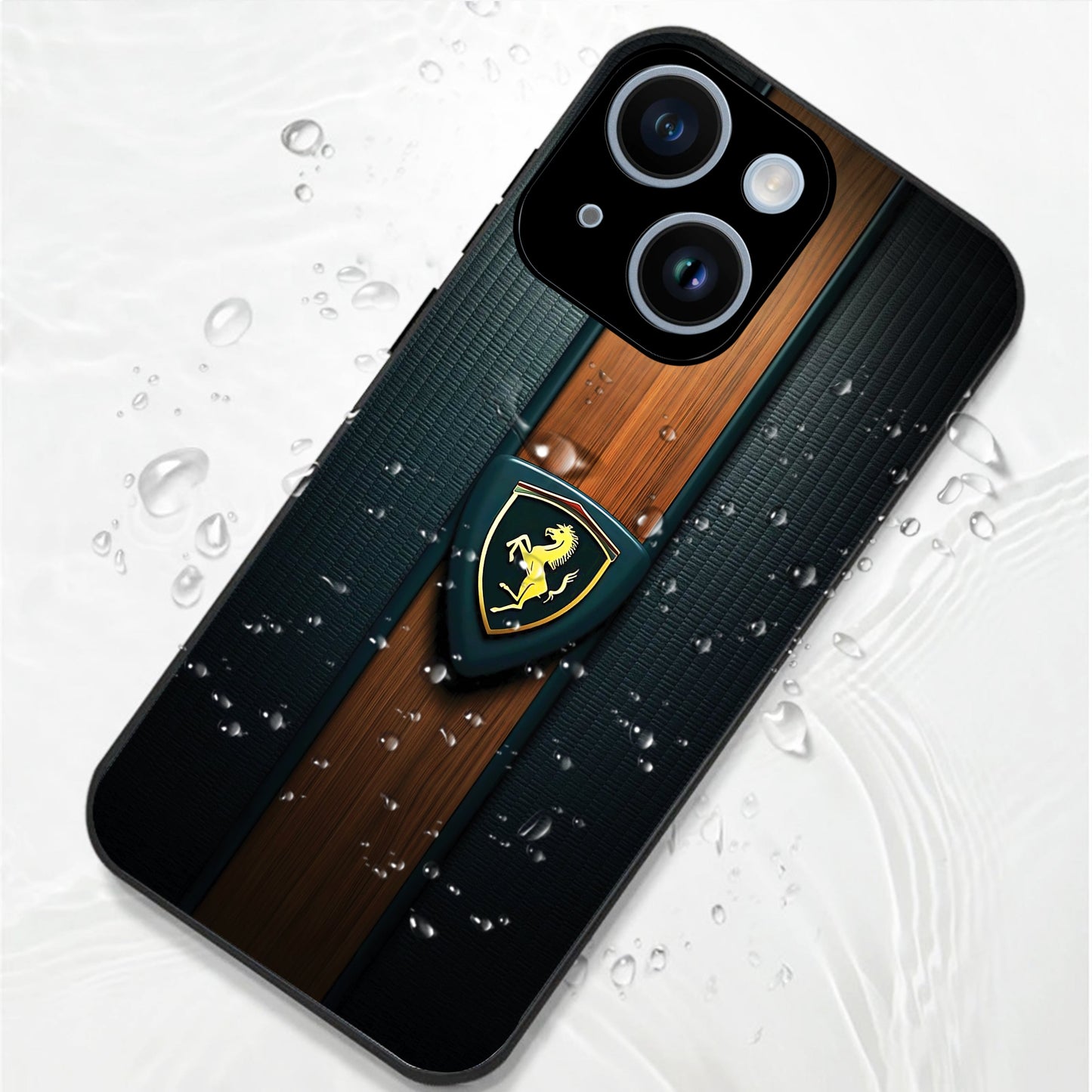 iPhone 15 Premium Acrylic Shockproof Glass Back Case (Royal Roadster)