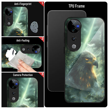 Vivo V40 Pro 5G Premium Acrylic Shockproof Glass Back Case ( Eagle Case)
