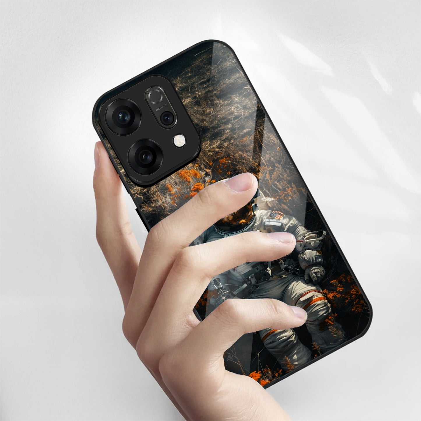Oppo Reno 14 5G Premium Acrylic Shockproof Glass Back Case (Astro Rest)