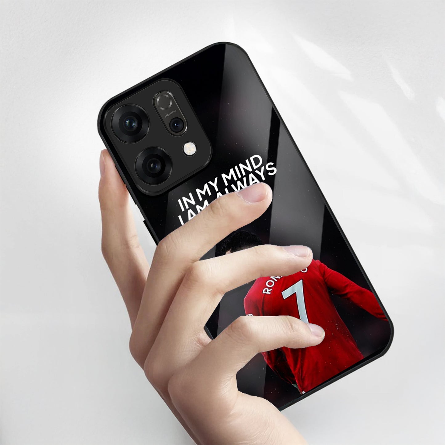 Oppo Reno 14 5G Premium Acrylic Shockproof Glass Back Case (Ronaldo Case)