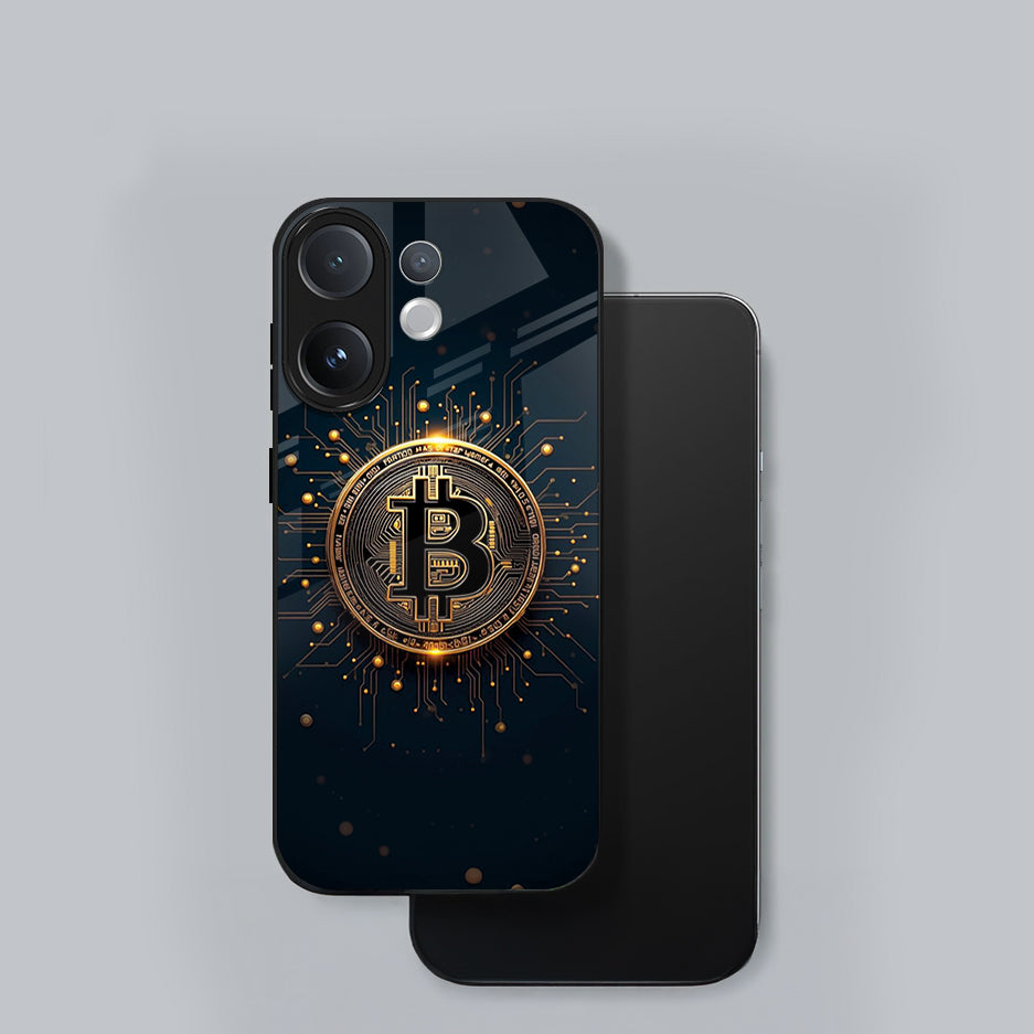 Vivo V60 5G Premium Acrylic Shockproof Glass Back Case ( Bitcoin Armon )