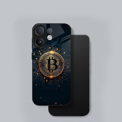 Vivo V60 5G Premium Acrylic Shockproof Glass Back Case ( Bitcoin Armon )