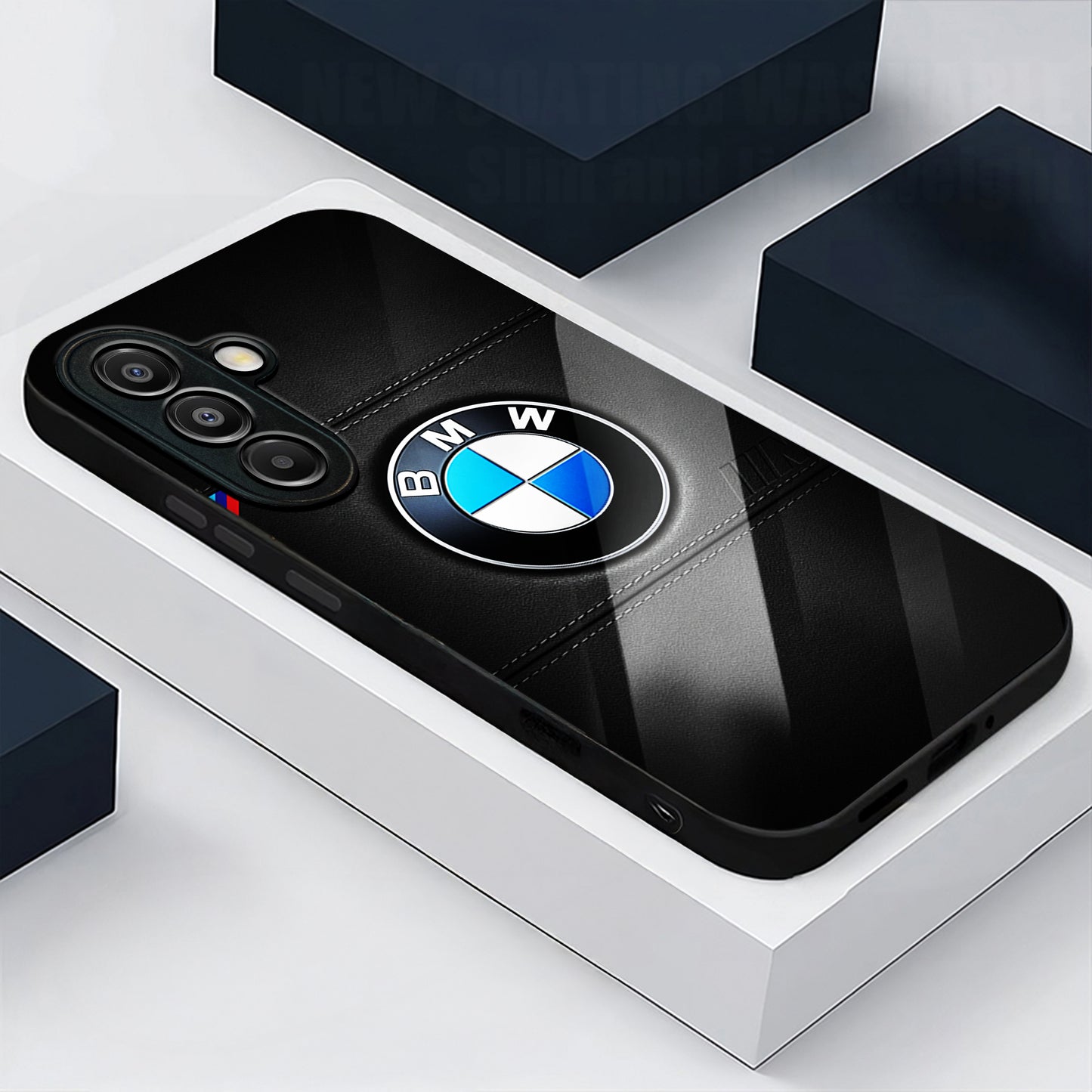 Samsung Galaxy A56 5G Premium Acrylic Shockproof Glass Back Case (BMW Logo)