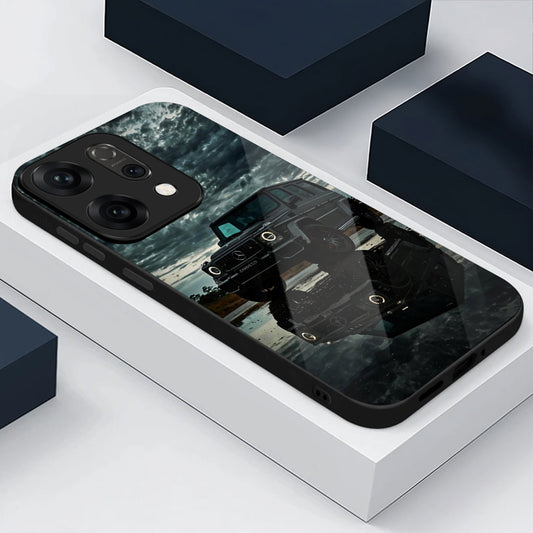 Oppo Reno 14 5G Premium Acrylic Shockproof Glass Back Case (Benz G-Class)