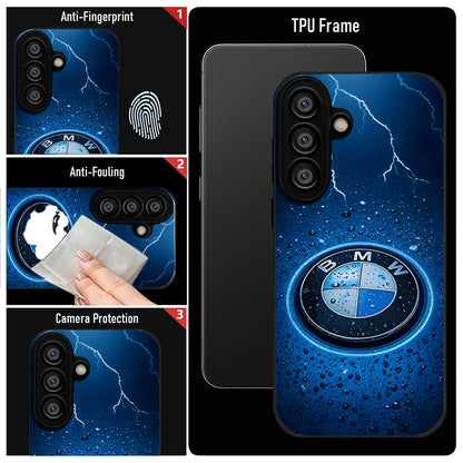 Samsung Galaxy A36 Premium Acrylic Shockproof Glass Back Case (Lightning Badge)