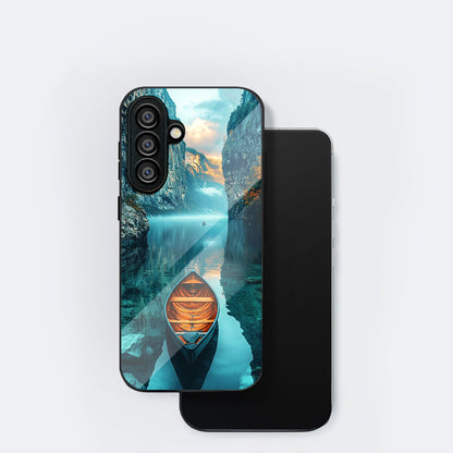 Samsung Galaxy A36 Premium Acrylic Shockproof Glass Back Case (Silent Lake)