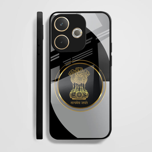 Oppo A5 Pro 5G Premium Acrylic Shockproof Glass Back Case ( Satyamev Noir )