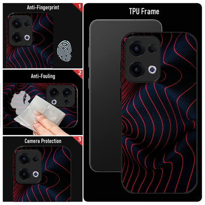 Oppo Reno 13 5G Premium Acrylic Shockproof Glass Back Case (Neon Waves)