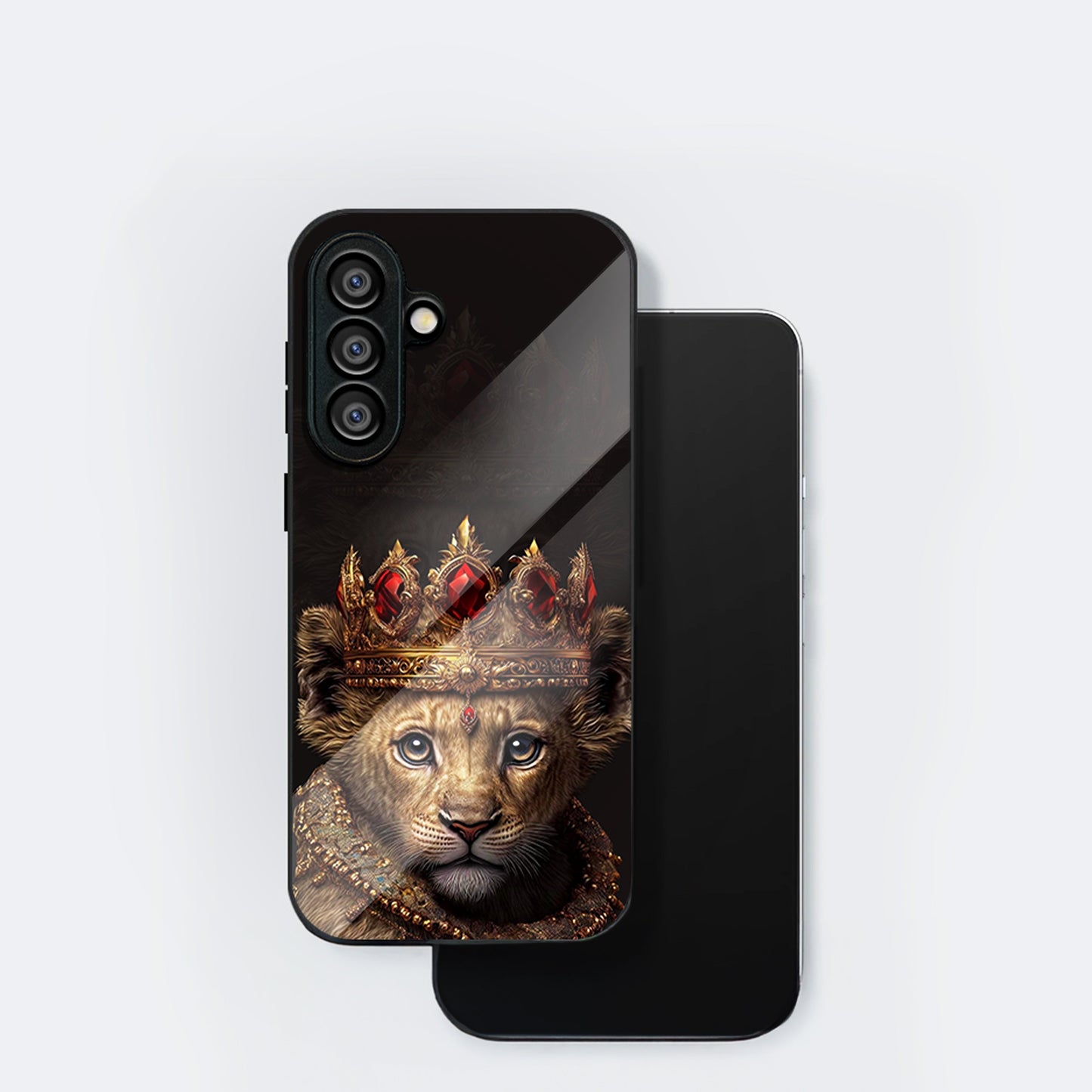 Samsung Galaxy A56 Premium Acrylic Shockproof Glass Back Case (Royal Crown)