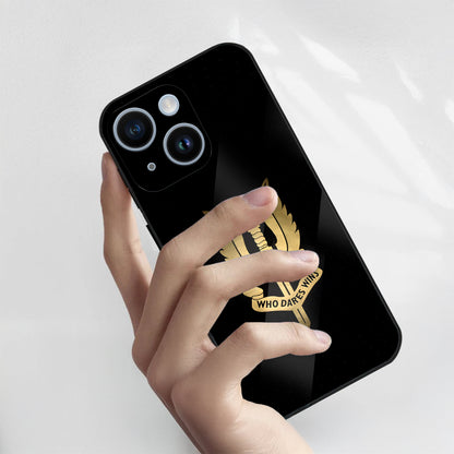 iPhone 14 Premium Acrylic Shockproof Glass Back Case (Dare Wins)