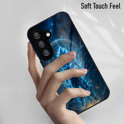 Samsung Galaxy A56 Premium Acrylic Shockproof Glass Back Case (Dark Elegance)