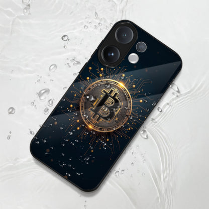 Vivo V60 5G Premium Acrylic Shockproof Glass Back Case ( Bitcoin Armon )