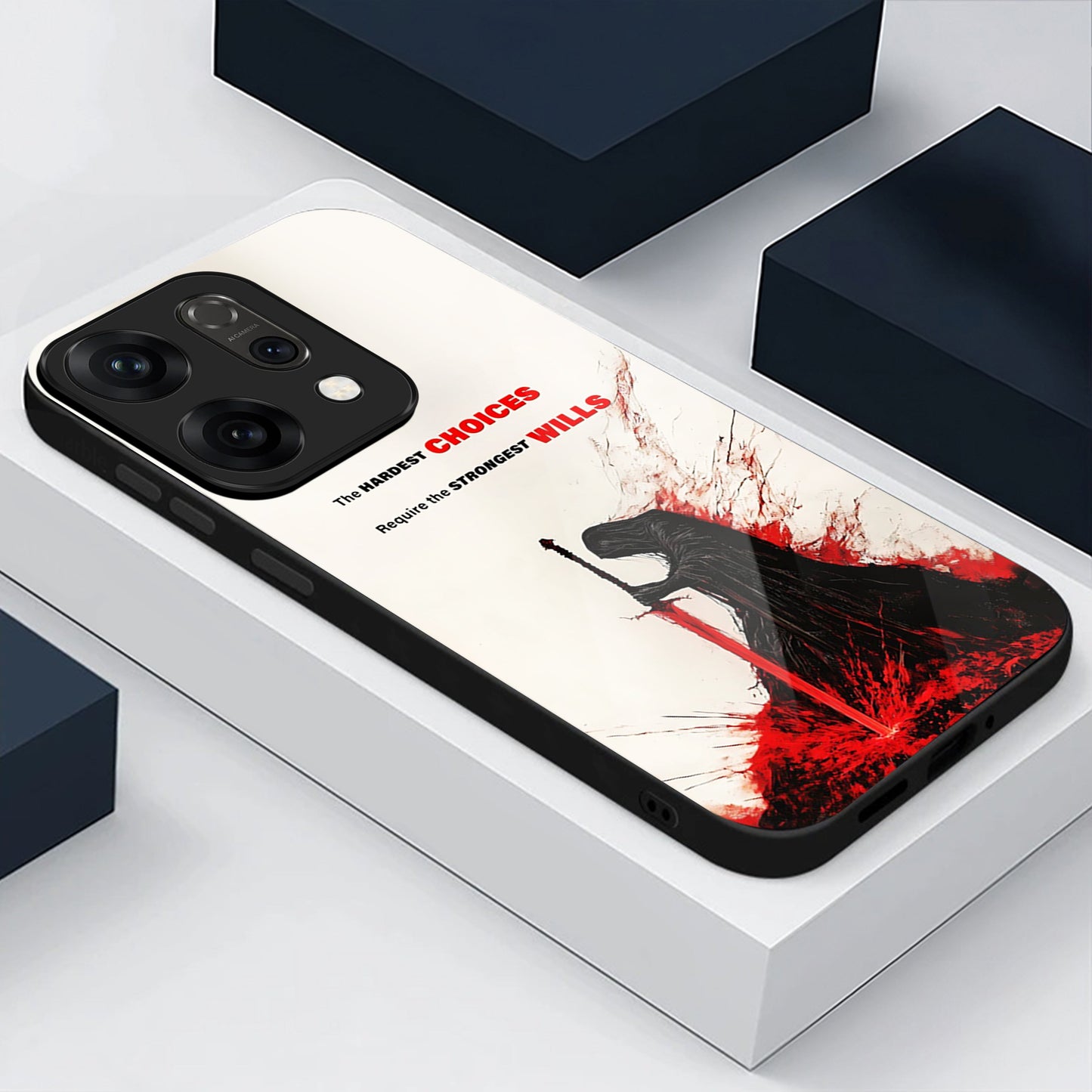 Oppo Reno 14 5G Premium Acrylic Shockproof Glass Back Case (Warriors Case)