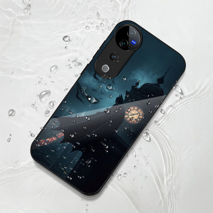 Vivo V40 Pro 5G Premium Acrylic Shockproof Glass Back Case (Silent Knight)