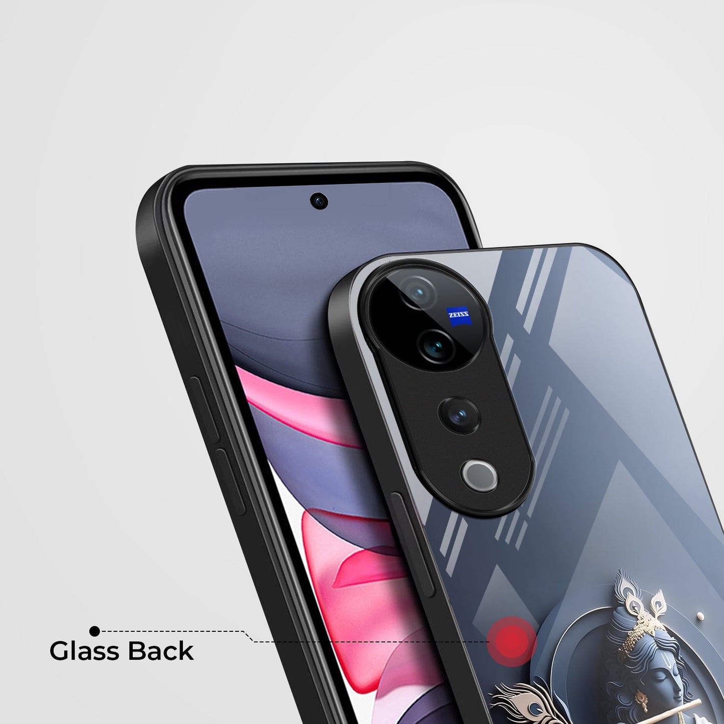 Vivo V40 Pro 5G Premium Acrylic Shockproof Glass Back Case ( Krishna)