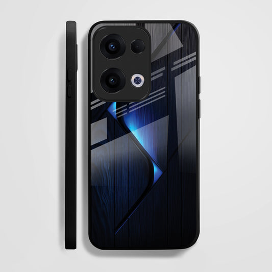 Oppo Reno 13 5G Premium Acrylic Shockproof Glass Back Case ( Blue Gradient )