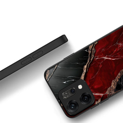 Oppo Reno 14 5G Premium Acrylic Shockproof Glass Back Case (Black Ruby Vein)