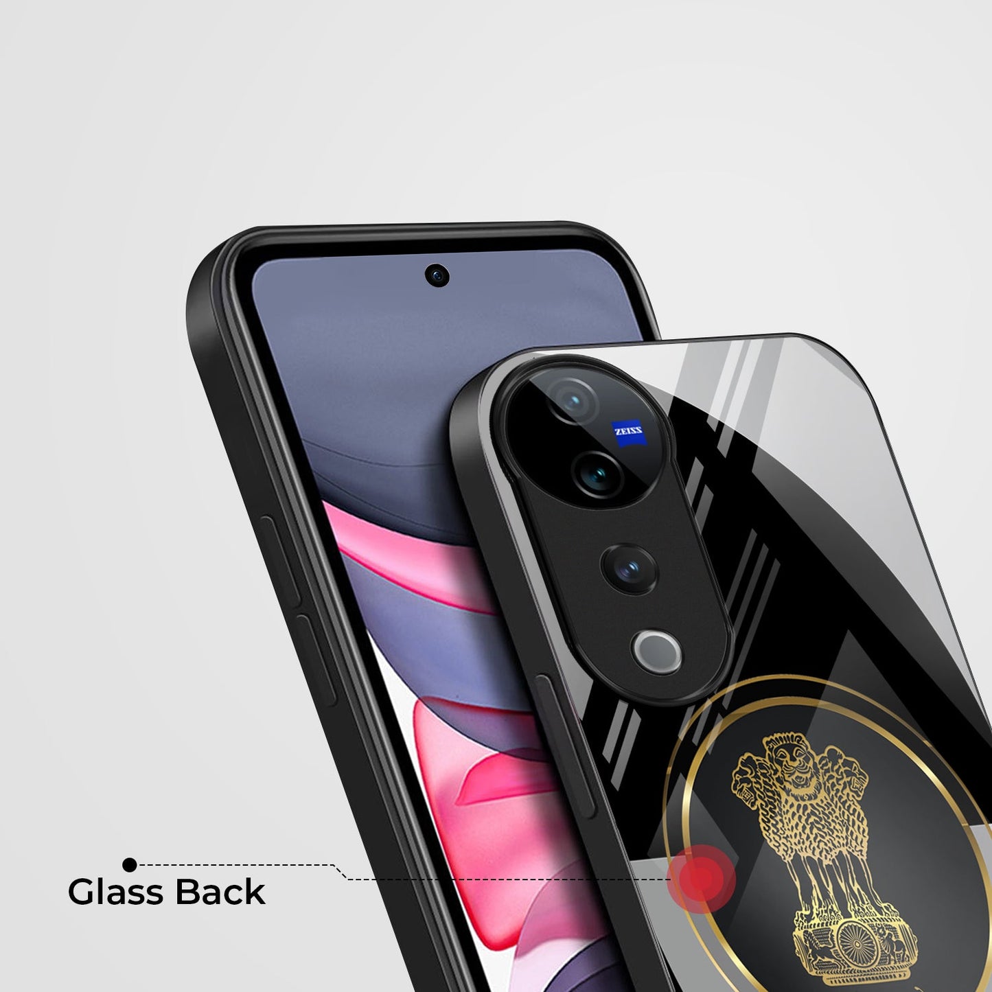 Vivo V40 Pro 5G Premium Acrylic Shockproof Glass Back Case (Satyamev Case)