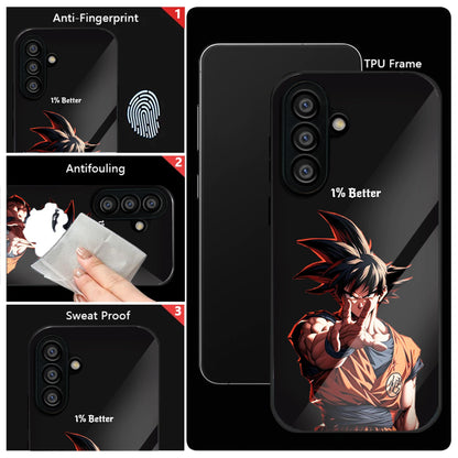 Samsung Galaxy A36 Premium Acrylic Shockproof Glass Back Case (Saiyan Spirit)