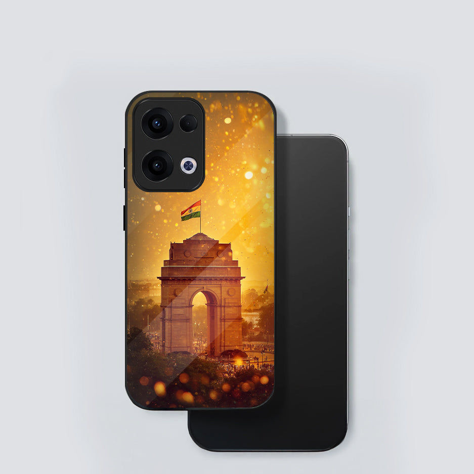 Oppo Reno 13 5G Premium Acrylic Shockproof Glass Back Case (India Gate)