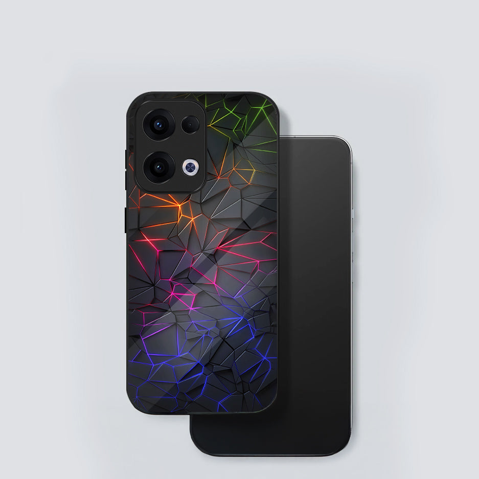 Oppo Reno 13 5G Premium Acrylic Shockproof Glass Back Case (Vortex)