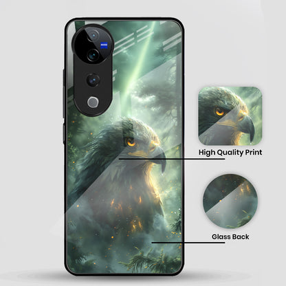 Vivo V40 Pro 5G Premium Acrylic Shockproof Glass Back Case ( Eagle Case)
