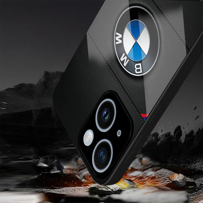 iPhone 14 Premium Acrylic Shockproof Glass Back Case (BMW LOGO)