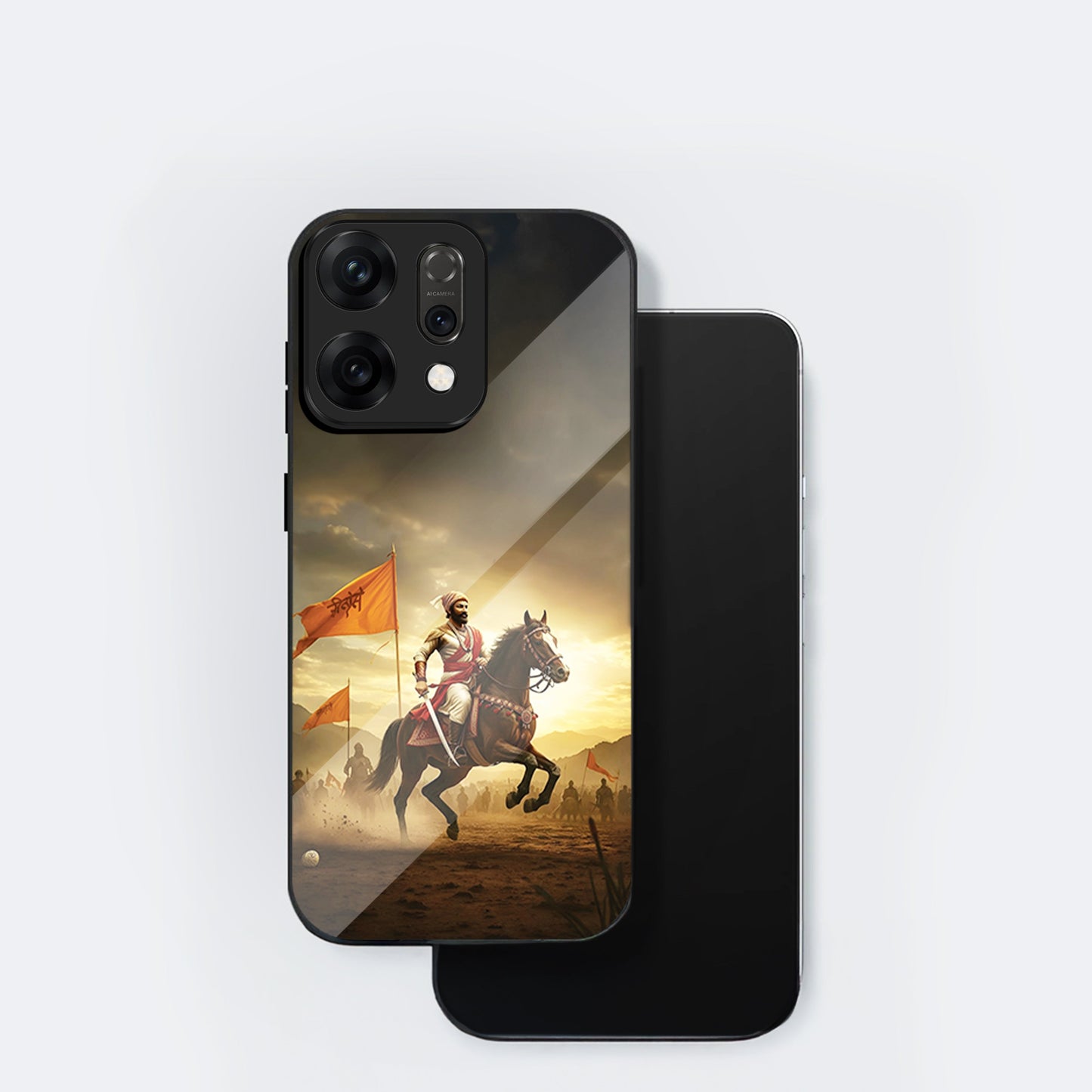 Oppo Reno 14 5G Premium Acrylic Shockproof Glass Back Case ( Battle Glory)