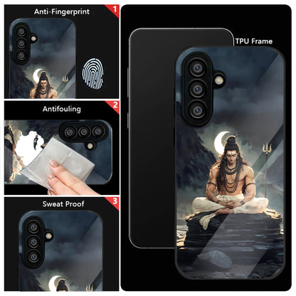 Samsung Galaxy A36 Premium Acrylic Shockproof Glass Back Case (Shiva Spirit)