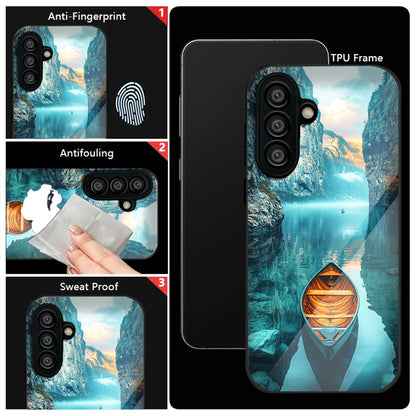 Samsung Galaxy A36 Premium Acrylic Shockproof Glass Back Case (Silent Lake)