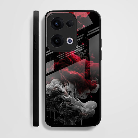 Oppo Reno 13 5G Premium Acrylic Shockproof Glass Back Case ( Infernal Drift )
