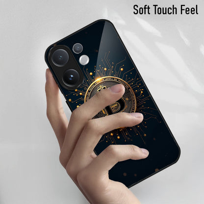 Vivo V60 5G Premium Acrylic Shockproof Glass Back Case ( Bitcoin Armon )